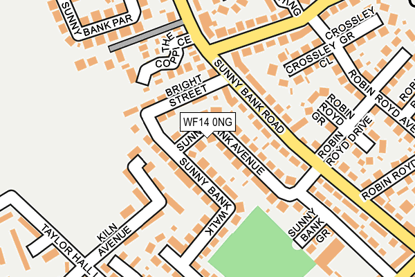 WF14 0NG map - OS OpenMap – Local (Ordnance Survey)