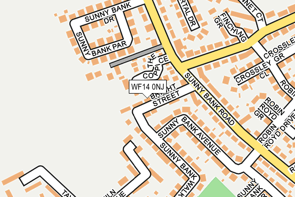 WF14 0NJ map - OS OpenMap – Local (Ordnance Survey)