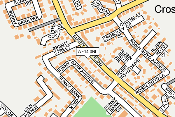 WF14 0NL map - OS OpenMap – Local (Ordnance Survey)