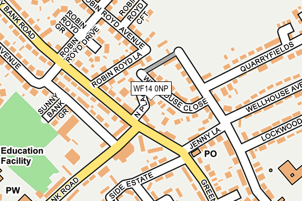 WF14 0NP map - OS OpenMap – Local (Ordnance Survey)