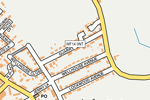 WF14 0NT map - OS OpenMap – Local (Ordnance Survey)