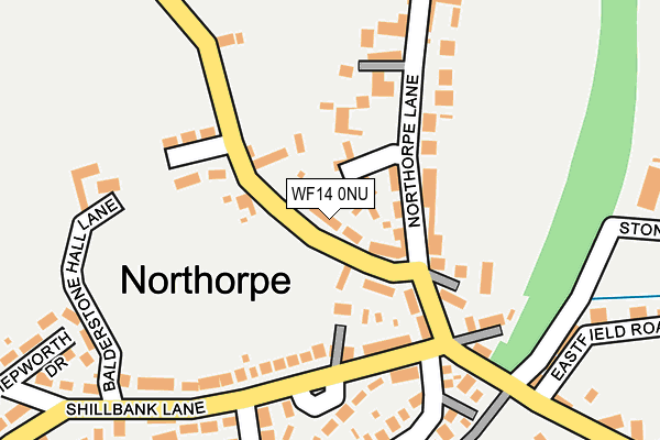 WF14 0NU map - OS OpenMap – Local (Ordnance Survey)