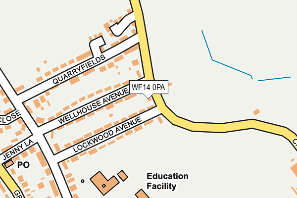 WF14 0PA map - OS OpenMap – Local (Ordnance Survey)