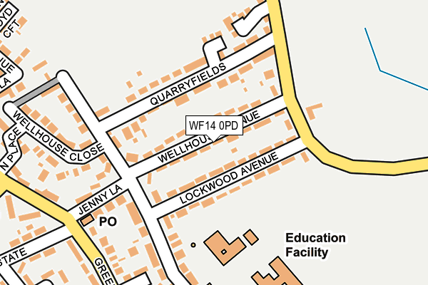 WF14 0PD map - OS OpenMap – Local (Ordnance Survey)