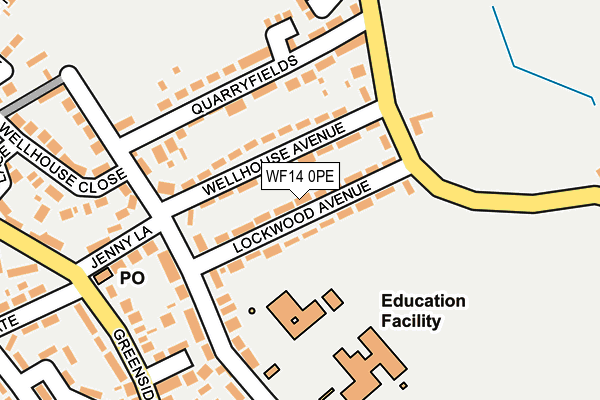 WF14 0PE map - OS OpenMap – Local (Ordnance Survey)