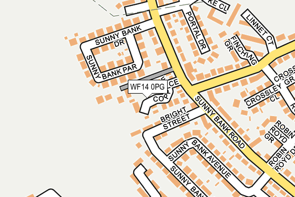 WF14 0PG map - OS OpenMap – Local (Ordnance Survey)
