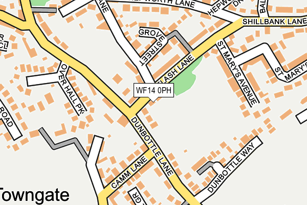 WF14 0PH map - OS OpenMap – Local (Ordnance Survey)