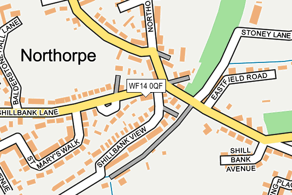 WF14 0QF map - OS OpenMap – Local (Ordnance Survey)