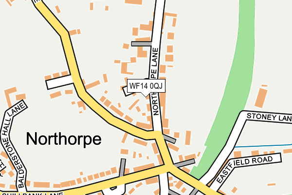 WF14 0QJ map - OS OpenMap – Local (Ordnance Survey)