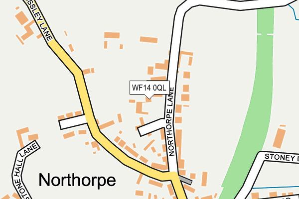 WF14 0QL map - OS OpenMap – Local (Ordnance Survey)