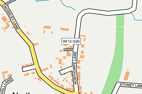 WF14 0QN map - OS OpenMap – Local (Ordnance Survey)