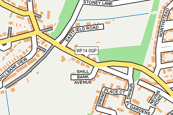 WF14 0QP map - OS OpenMap – Local (Ordnance Survey)
