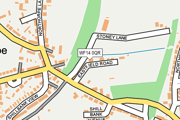 WF14 0QR map - OS OpenMap – Local (Ordnance Survey)