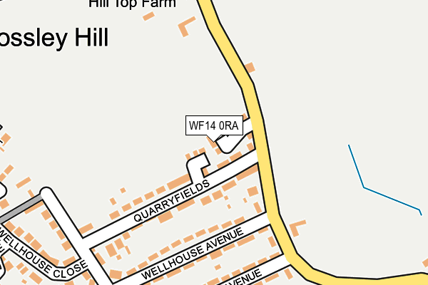 WF14 0RA map - OS OpenMap – Local (Ordnance Survey)