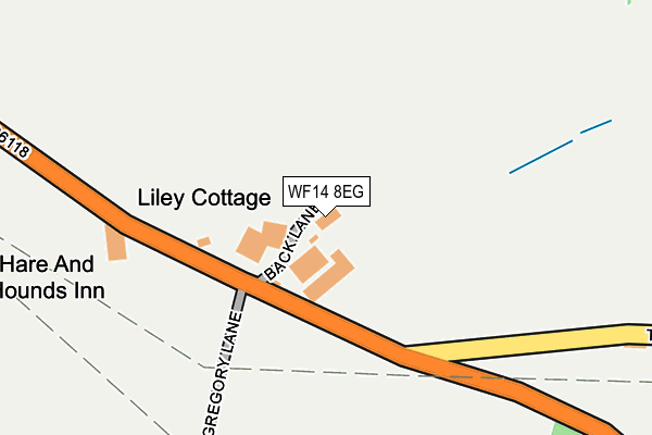 WF14 8EG map - OS OpenMap – Local (Ordnance Survey)