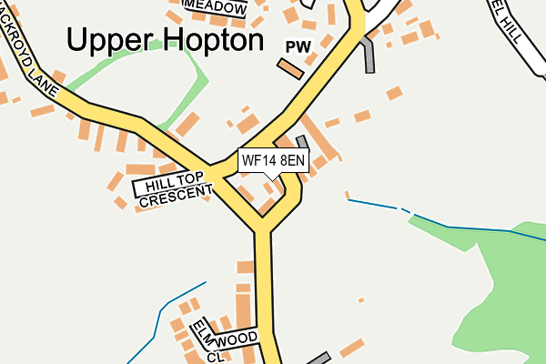 WF14 8EN map - OS OpenMap – Local (Ordnance Survey)