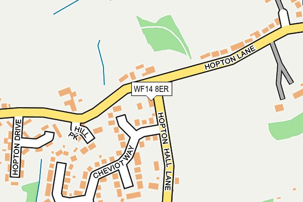 WF14 8ER map - OS OpenMap – Local (Ordnance Survey)