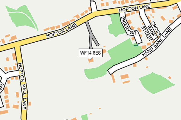 WF14 8ES map - OS OpenMap – Local (Ordnance Survey)