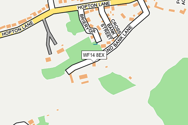 WF14 8EX map - OS OpenMap – Local (Ordnance Survey)