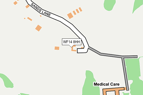 WF14 8HH map - OS OpenMap – Local (Ordnance Survey)