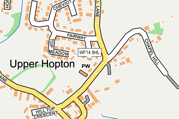 WF14 8HL map - OS OpenMap – Local (Ordnance Survey)