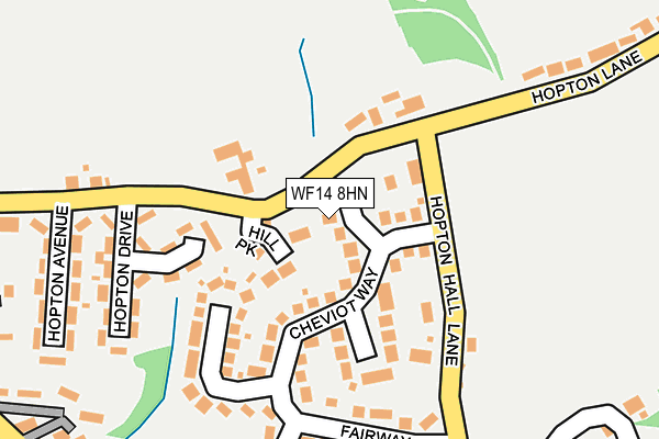 WF14 8HN map - OS OpenMap – Local (Ordnance Survey)