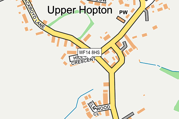 WF14 8HS map - OS OpenMap – Local (Ordnance Survey)