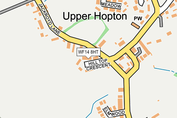 WF14 8HT map - OS OpenMap – Local (Ordnance Survey)