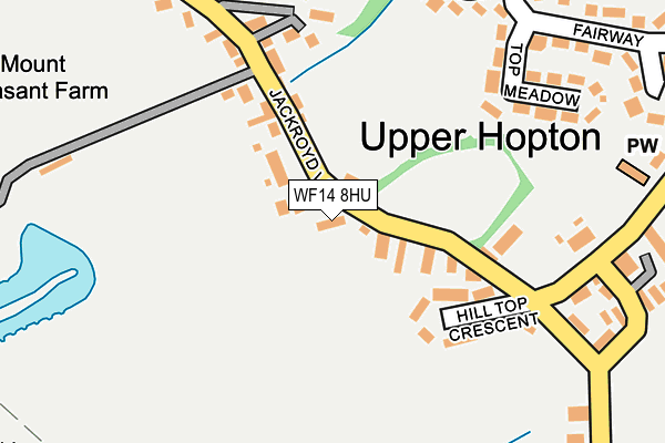 WF14 8HU map - OS OpenMap – Local (Ordnance Survey)