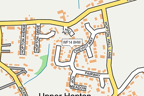 WF14 8HW map - OS OpenMap – Local (Ordnance Survey)