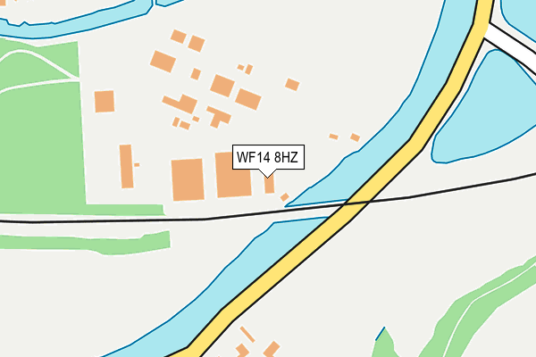 WF14 8HZ map - OS OpenMap – Local (Ordnance Survey)