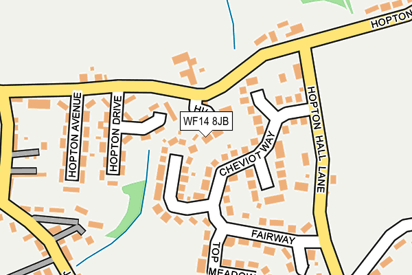 WF14 8JB map - OS OpenMap – Local (Ordnance Survey)