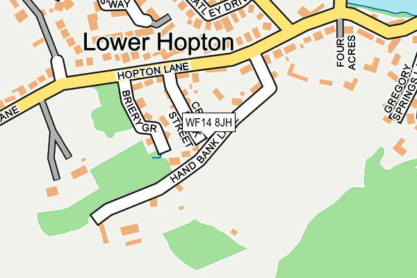 WF14 8JH map - OS OpenMap – Local (Ordnance Survey)