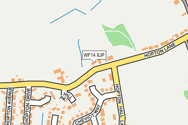 WF14 8JP map - OS OpenMap – Local (Ordnance Survey)