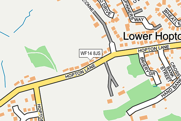 WF14 8JS map - OS OpenMap – Local (Ordnance Survey)