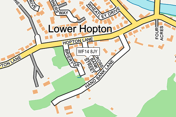 WF14 8JY map - OS OpenMap – Local (Ordnance Survey)