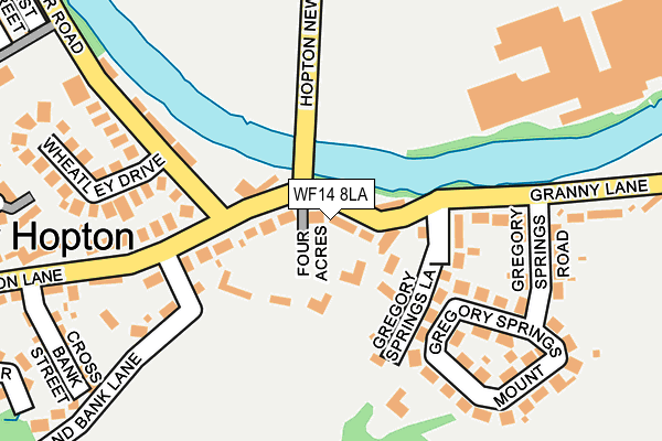 WF14 8LA map - OS OpenMap – Local (Ordnance Survey)