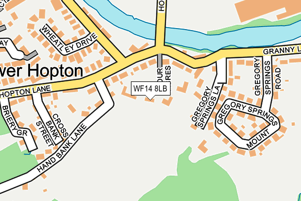 WF14 8LB map - OS OpenMap – Local (Ordnance Survey)