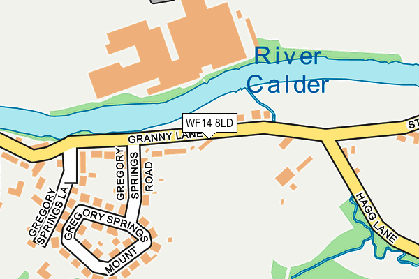 WF14 8LD map - OS OpenMap – Local (Ordnance Survey)