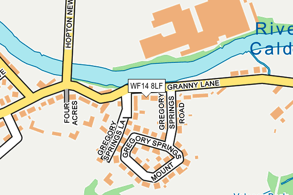 WF14 8LF map - OS OpenMap – Local (Ordnance Survey)