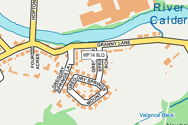 WF14 8LQ map - OS OpenMap – Local (Ordnance Survey)