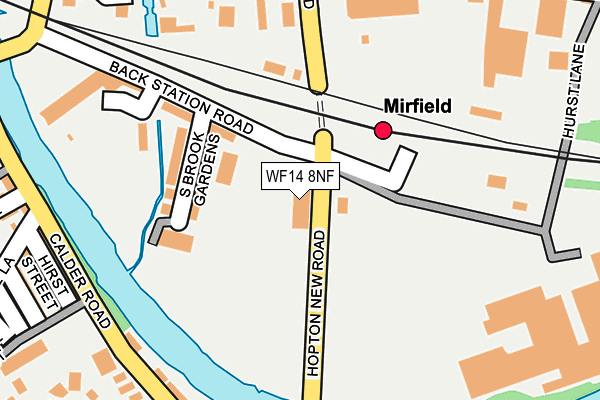 WF14 8NF map - OS OpenMap – Local (Ordnance Survey)