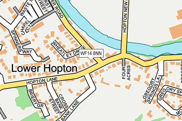 WF14 8NN map - OS OpenMap – Local (Ordnance Survey)