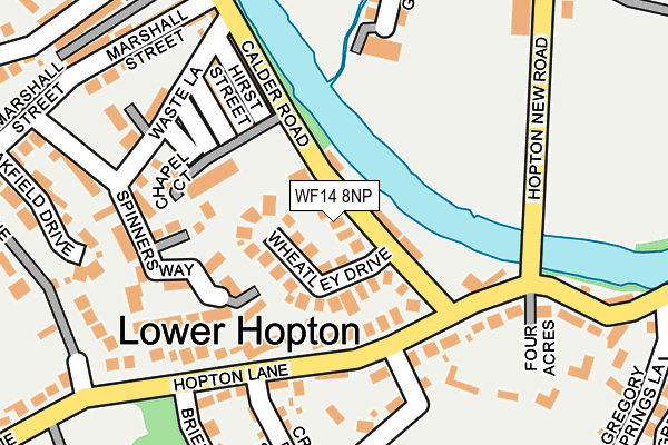 WF14 8NP map - OS OpenMap – Local (Ordnance Survey)