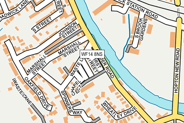 WF14 8NS map - OS OpenMap – Local (Ordnance Survey)