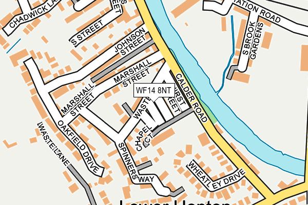 WF14 8NT map - OS OpenMap – Local (Ordnance Survey)