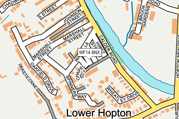 WF14 8NX map - OS OpenMap – Local (Ordnance Survey)