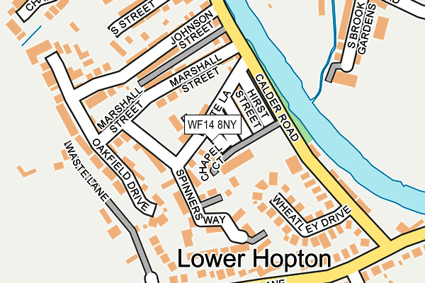 WF14 8NY map - OS OpenMap – Local (Ordnance Survey)