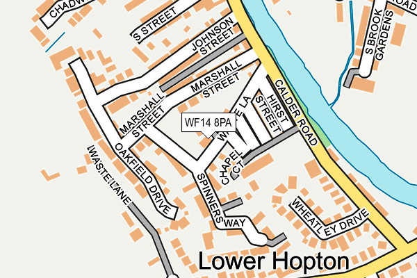 WF14 8PA map - OS OpenMap – Local (Ordnance Survey)