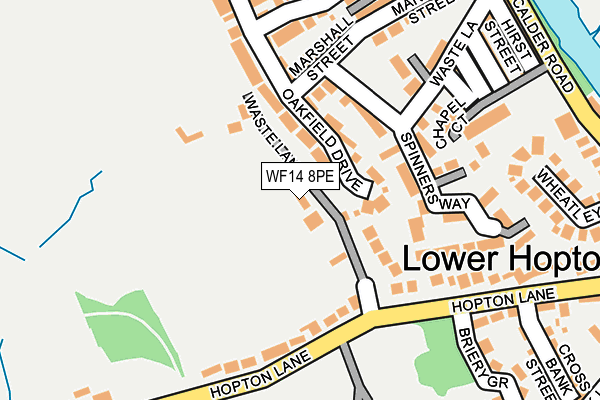 WF14 8PE map - OS OpenMap – Local (Ordnance Survey)